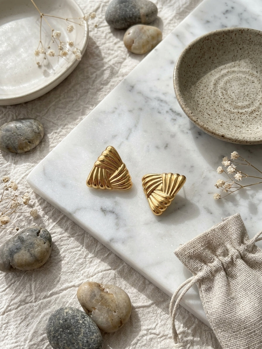 Aretes Triángulo Rayado